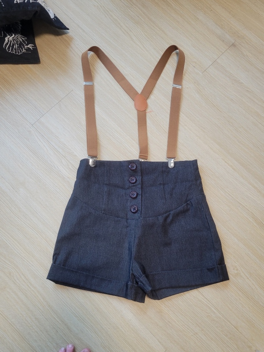 Imagenation high waist gray shorts button-up